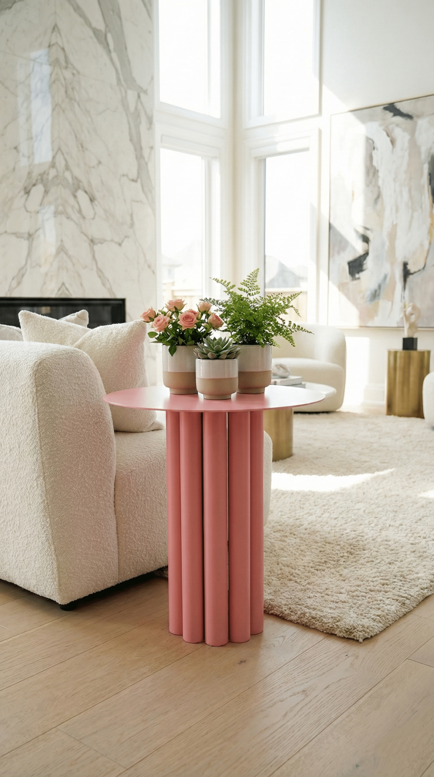 Stolik kawowy Aurea | Róż