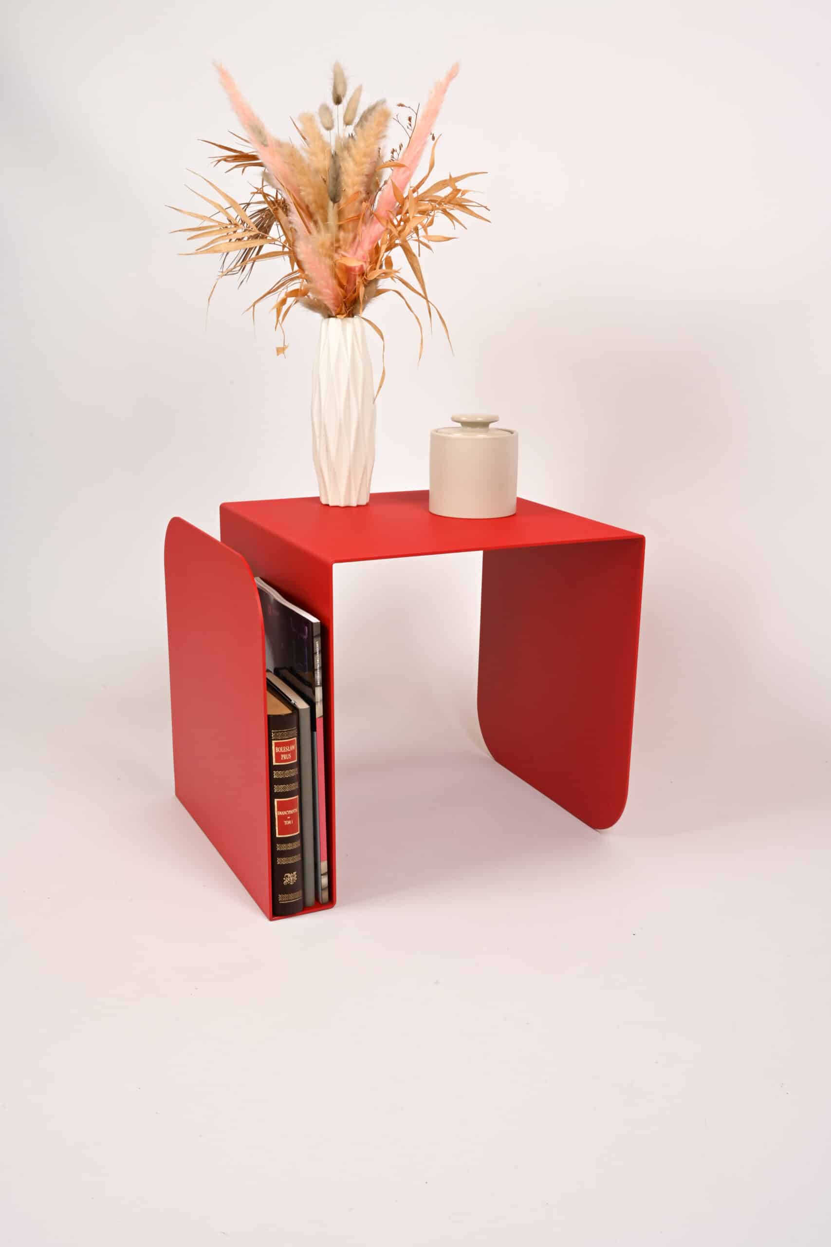 Stolik nocny Arcus | Płomienna czerwień