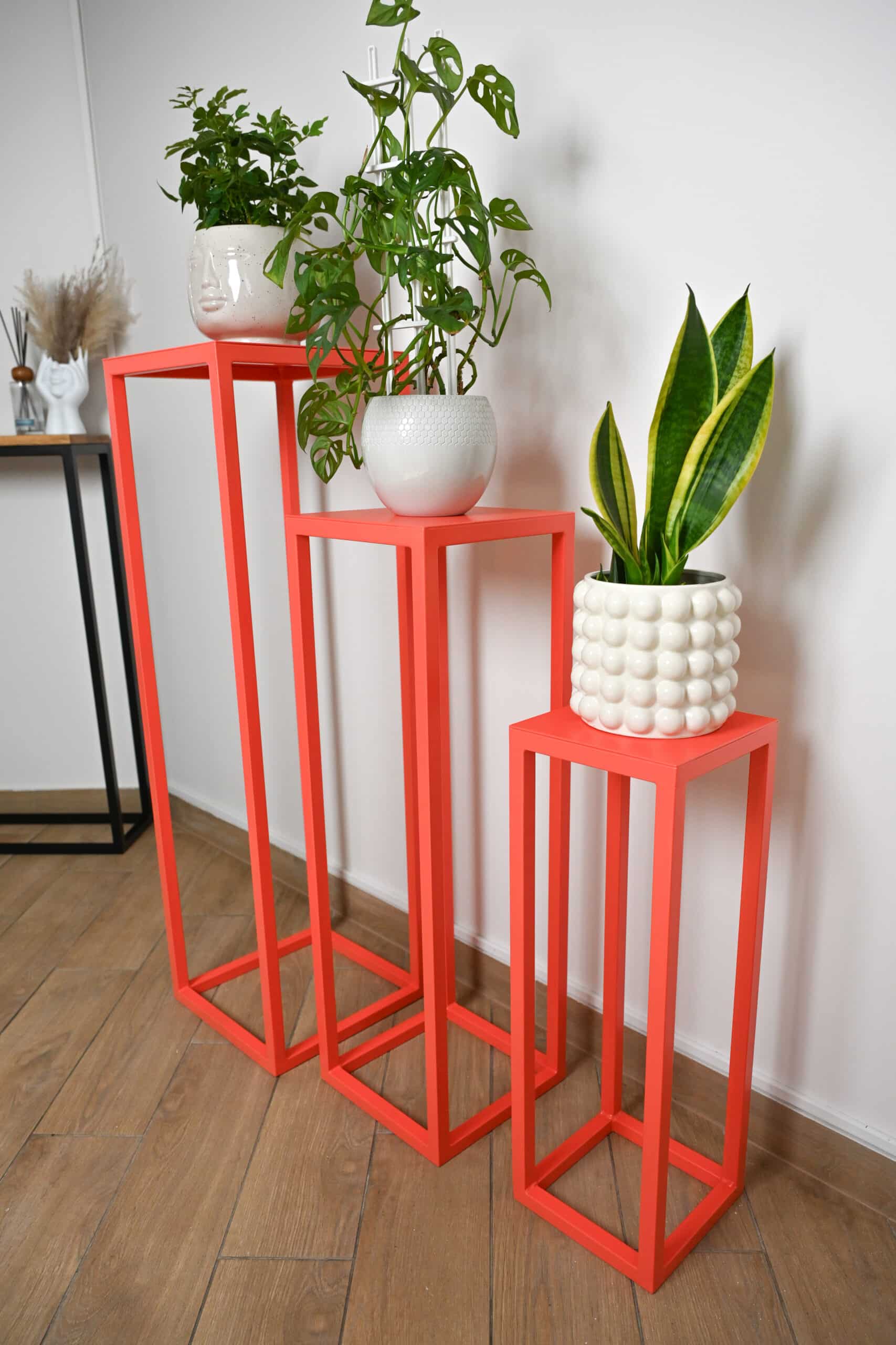 Stojaki na kwiaty Tetris Steel | Łososiowa pomarańcz