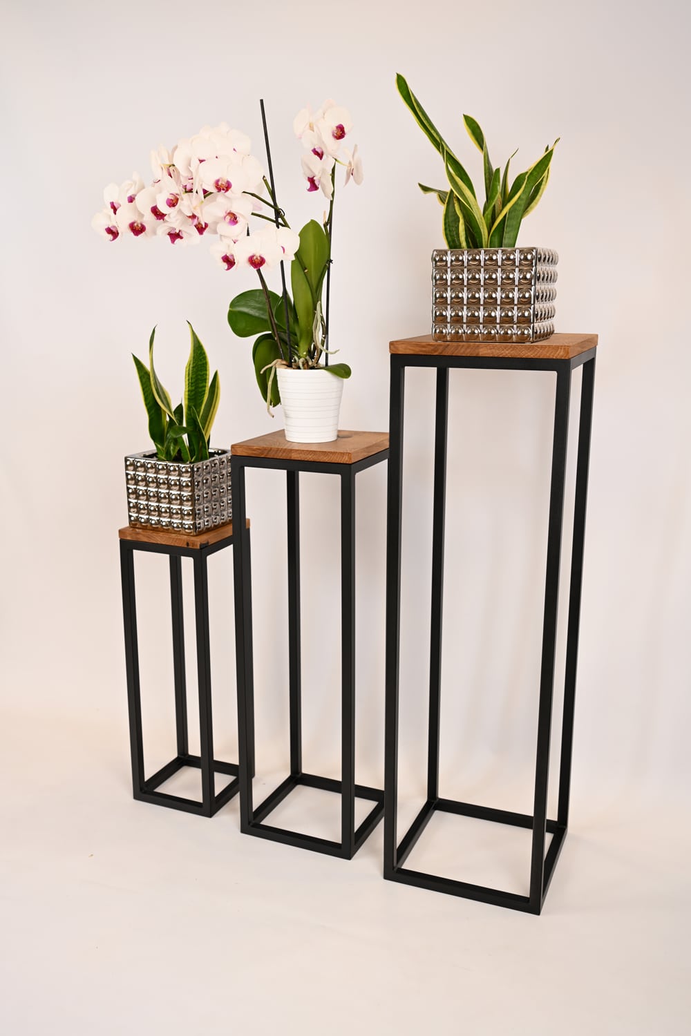 Stojaki na kwiaty Tetris Wood | Głęboka czerń